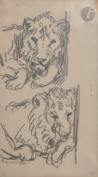 null André ROUVEYRE (1896-1962)
Chats - Lions - Panthère - Vautour - Antilope
10...