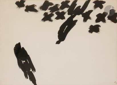 null Vol d’oiseaux, 1959
Encre.
Monogrammée et datée en bas à droite.
55 x 75 cm

Provenance...