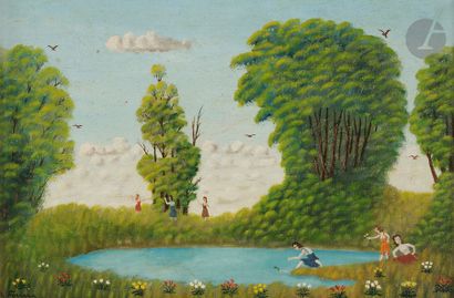 null Daniel FERRARA (1906-1990)
Au bord de l’étang, 1977
Huile sur toile.
Signée...