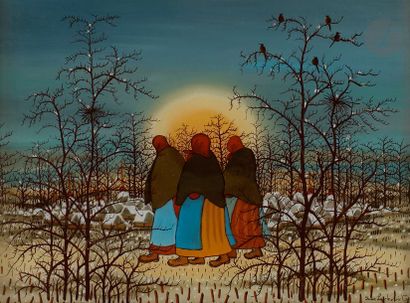 null Ivan LACKOVIC (1932-2004)
Femmes au crépuscule
Peinture sur verre.
Signée en...