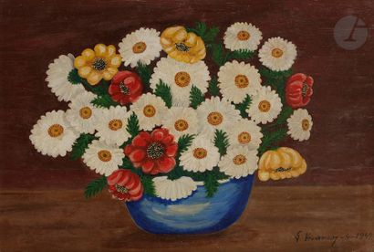 null Miguel Garcia VIVANCOS (1895-1972)
Coupe de fleurs, 1947
Huile sur isorel.
Signée...