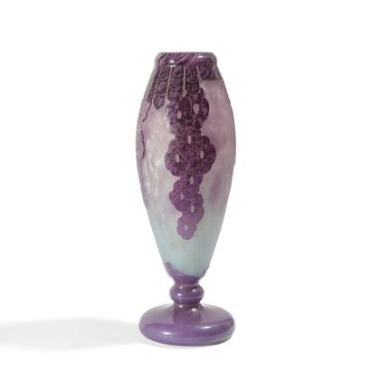 null LE VERRE FRANÇAIS - CHARDER 
Lavande, le modèle crée vers 1927/1928 
Vase ovoïde...