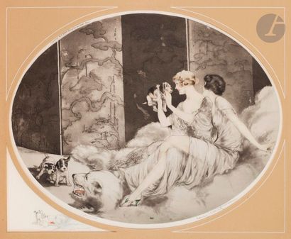 null Louis Icart (1888-1950) 
Les Puots. 1925. Dry point and aquatint. At sight:...