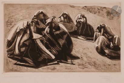 null Jacques Majorelle (1886-1962) 
Les Couvertures (Marrakech). 1920. Etching and...