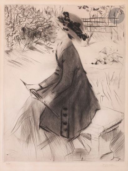 null Jacques Villon (Gaston Duchamp, dit) (1875-1963) 
Le Banc de pierre, ou Au jardin....