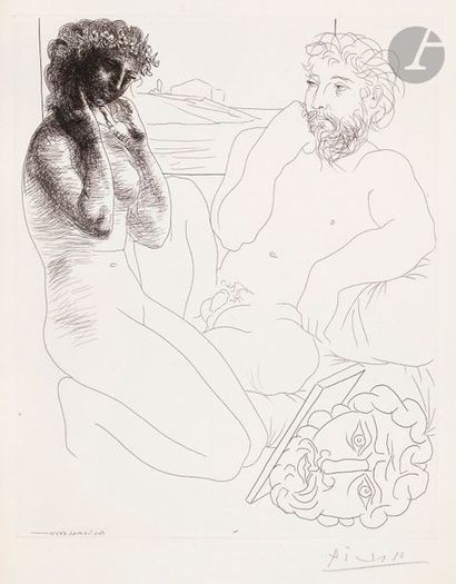 null Pablo Picasso (1881-1973)
 Suite Vollard
Sculpteur et modèle agenouillé. (Suite...