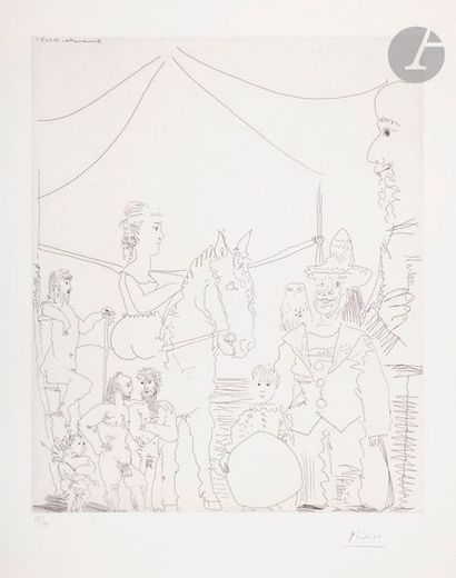 null Pablo Picasso (1881-1973)
Série « les 347 »
Au cirque : groupe avec écuyère...