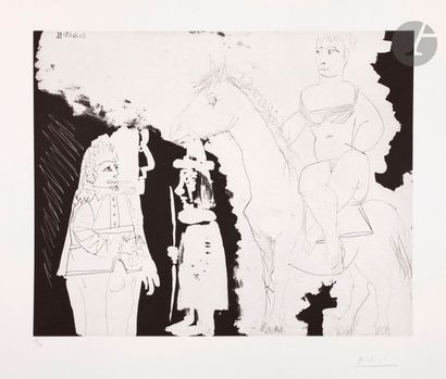 null Pablo Picasso (1881-1973)
Série « les 347 »
Écuyère, « bonhomme » et mousquetaire....