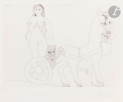 null Pablo Picasso (1881-1973)
Série « les 347 »
Femme sur un char romain attelé...