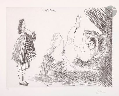 null Pablo Picasso (1881-1973)
Série « les 347 »
Visiteur rembranesque chez une courtisane...