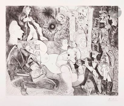 null Pablo Picasso (1881-1973)
Série « les 156 »
Peintre à lavallière dessinant son...