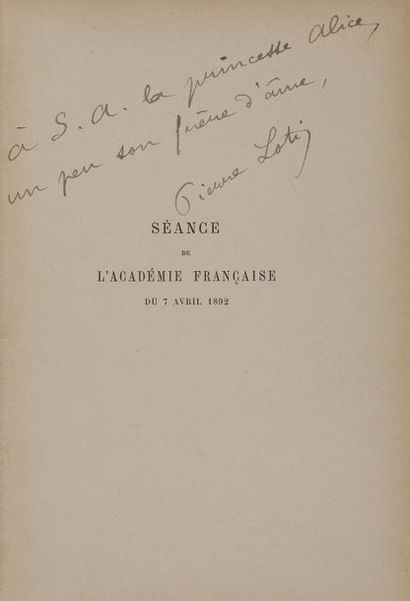 null LOTI Pierre (1850-1923) [AF 1891, 13e f].
Séance de l’Académie française du...