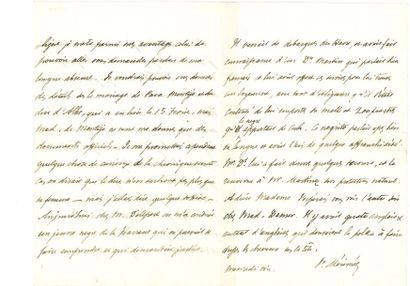 null MÉRIMÉE Prosper (1803-1870) [AF 1844, 25e f]. 
2 L.A.S. « Pr Mérimée », mars-juin...