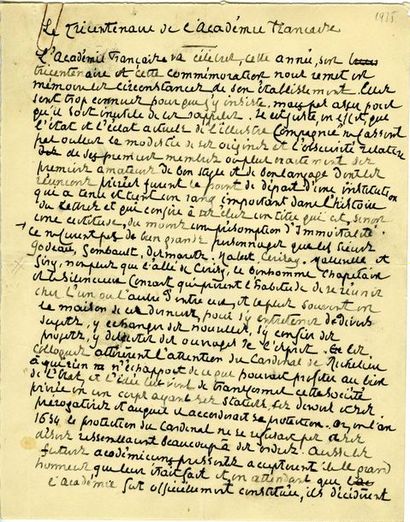 null RÉGNIER Henri de (1864-1936) [AF 1911, 39e f].
MANUSCRIT autographe signé « Henri...
