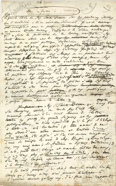 null BAUDELAIRE Charles (1821-1867).
MANUSCRIT autographe, Une réforme à l’Académie,...