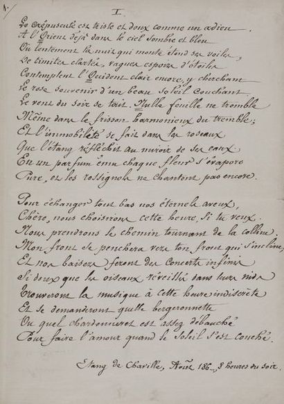 null COPPÉE François (1842-1908) [AF 1884, 10e f].
MANUSCRIT autographe signé « François...