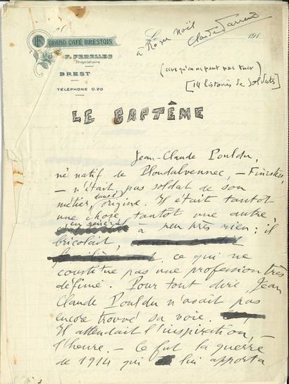 null FARRÈRE Claude (1876-1957) [AF 1935, 28e f].
MANUSCRIT autographe signé « Claude...