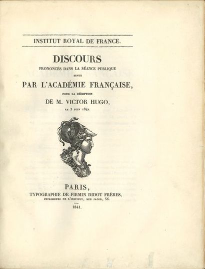 HUGO Victor (1802-1885) [AF 1841, 14e f].
Discours...