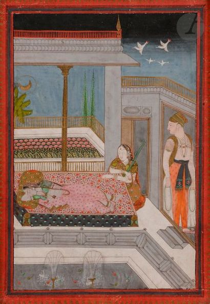 null Page d’album de Ragamala, Lalita Ragini, Inde, Deccan, fin XVIIIe siècle 
à...