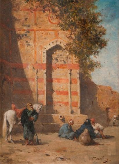 null Narcisse BERCHèRE (1819-1891)
Le Caire, fontaine de la Mosquée Kaid-Bey
Huile...