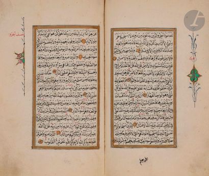 null Coran, Empire ottoman, XIXe siècle
Manuscrit complet de 15 lignes de texte par...
