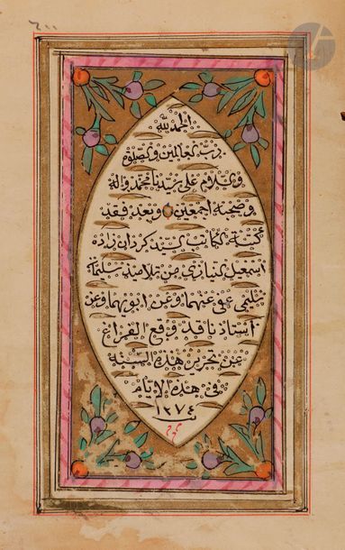 null Coran ottoman, signé et daté 1274 H / 1857 
Manuscrit complet de 15 lignes de...