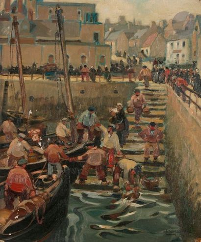 null Emmanuel MARCEL-LAURENT (1892-1948)
Le Retour de la pêche, 1927
Huile sur toile.
Signée...
