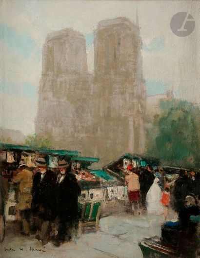 null Jules-René HERVÉ (1887-1981)
Les Bouquinistes à Notre-Dame de Paris, 1949
Huile...