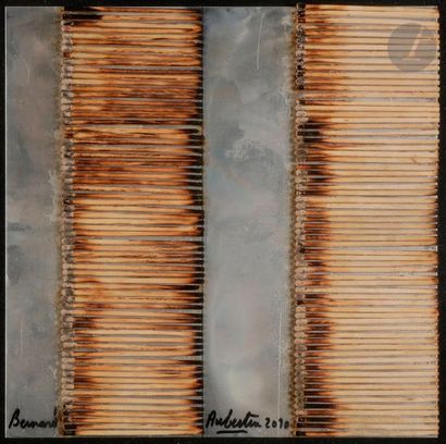null Bernard AUBERTIN (né en 1934)
Dessin de feu, 2010
Allumettes brulées sur aluminium.
Signé...