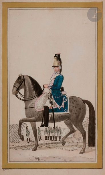 null HOFFMANN (Nicolas)
- Mousquetaire noir. Ancien Régime. 
Planche gravée et coloriée,...