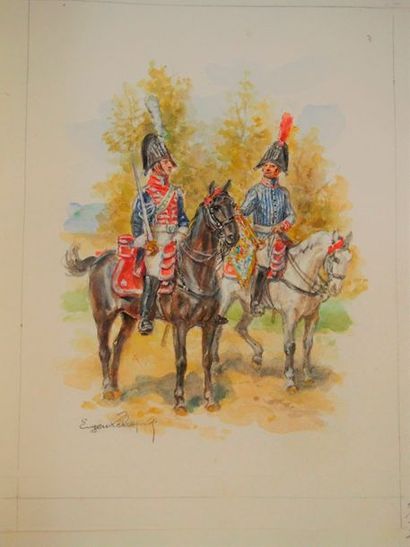 null LELIEPVRE (E.
)King's House. 1814-1815, Trumpets, Royal Guard 1815-1830, Cavalry....