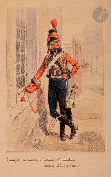null LOUIS (René
)- Trumpet of volunteer Hussars (1st Republic). Dubois
 de l'étang
...