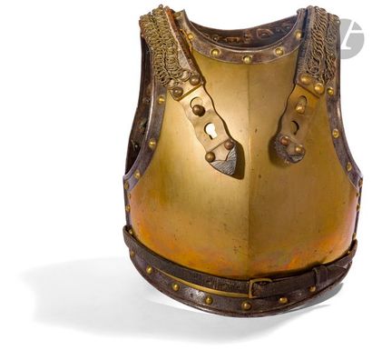 null Cuirasse de carabinier modèle 1810. 
En fer garni de laiton, poinçonnée AP....