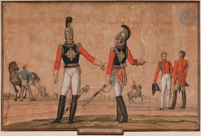null MARTINET (chez) 
MAISON DU ROI (1814)
- Gendarmes du roi. Paris, Martinet. 
Planche...