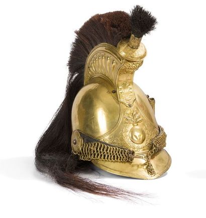 null Dragon helmet model 1825, modified 1830
, with
 brass
 bomb, entablature, crest,...