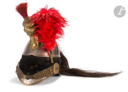 null Cuirassier troop helmet model 1845
.

 Brass crest, marmoset and chinstrap,...