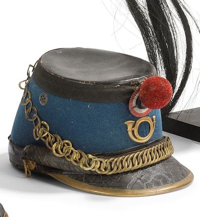 null Shako from horse hunter to horse model 1874, black leather cap.
 Was
 covered...