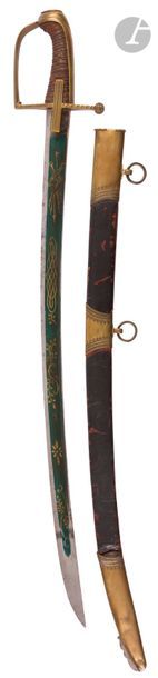 null Hussar officer's sword.
 Handle covered with basane
 with watermark.

 Brass...