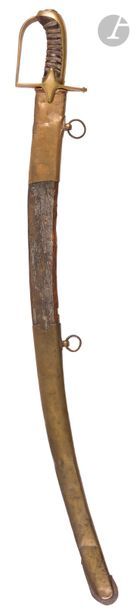 null Sabre of the 1st Hussar Regiment.
 Wooden handle covered with basane
 with watermark.

...