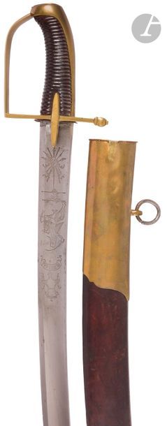 null Hussar's sword, non-commissioned officer.
 Handle
 covered with basane. Brass

...