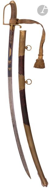 null Hussar officer's sword.
 Fully filigree
 brass
 handle
.

 Brass frame decorated...
