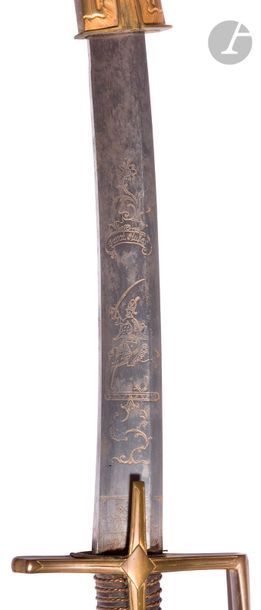 null Hussar officer's sword. 
Leather-covered handle
 with watermark. 

Gilded brass...