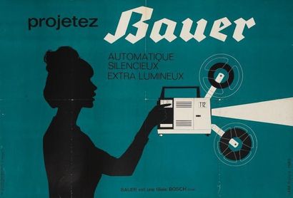 ANONYME Projetez Bauer. Imp. Lark publicité, Paris. Affiches Gaillard 1965. Entoilée....