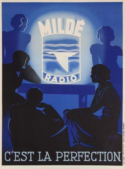ANONYME Mildé Radio. Imp. Création Publimp-Nadal. Non entoilée. B.E. 80 x 58 cm.