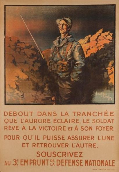 Lieutenant Jean DROIT Debout dans la tranchée... Imp. Berger-Levrault, Paris. Non...
