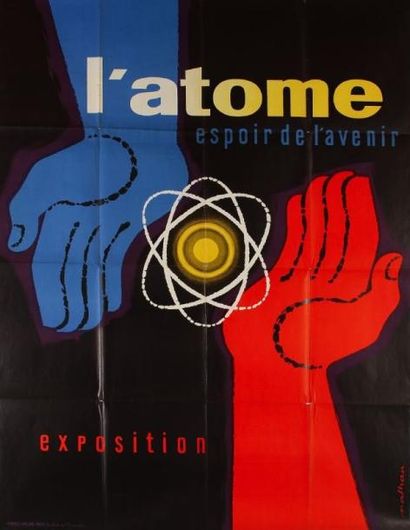 NATHAN L'atome. Affiches Gaillard. Non entoilée. B.E. 120 x 160 cm.