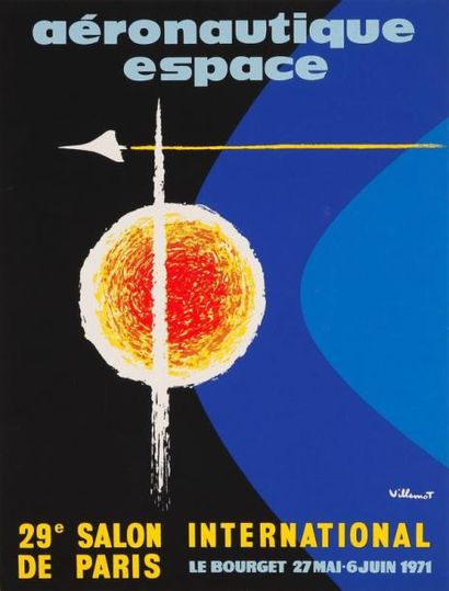 VILLEMOT Aéronautique et Espace, 29e Salon international, 1991. Entoilée. B.E. 51...