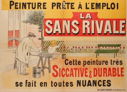 ANONYME Peinture la Sans Rivale. Imp. Charles Verneau. Non entoilée. B.E. 100 x 160...
