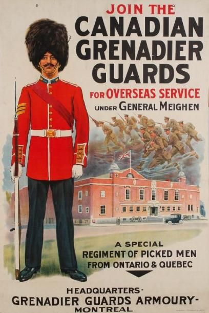 ANONYME Join the canadian Grenadier guards. The Montreal lithographic Cie. Sur carton....