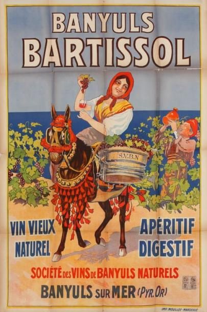 ANONYME Banyuls Bartissol. Imp. Moullot, Marseille. Non entoilée. B.E. (pliée). 120...